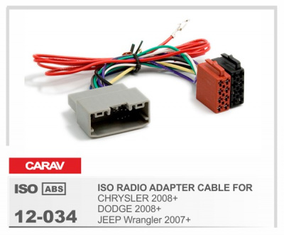 12-034 ISO RADIO  CHRYSLER 2008+ / DODGE 2008+ / JEEP Wrangler 2007+