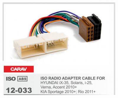 12-033 ISO RADIO ADAPTER Hyundai Solaris, i-35, KIA RIO 2011+