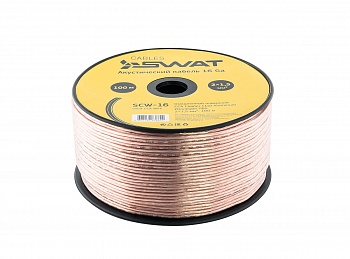 Кабель акустический SWAT SCW-16 прозрачный 16AWG/100m 2×1.5mm