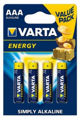 Элемент питания Varta AAA LR03 Energy Alkaline в упаковке 4шт цена 1 за штуку