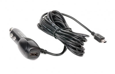Кабель питания для видеорегистратора Mini USB RECXON AZU-2 с гнездом USB (3.5 м, 2А)