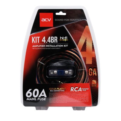 Набор проводов для 4-кан усилителя ACV KIT 4.4BR Bronze=Light 4AWG