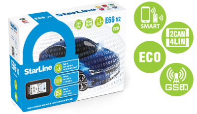 Автосигнализация StarLine E66 BT 2CAN+4LIN GSM ECO