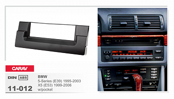 11-012 Рамка 1DIN BMW 5-Series (E39) 1995-2003 / X5 (E53) 1999-2006 (с карманом)