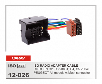 12-026 ISO RADIO ADAPTER PEUGEOT/CITROEN 2003+,2004+